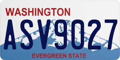 WA license plate ASV9027