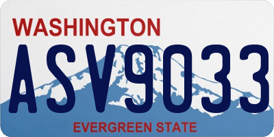 WA license plate ASV9033