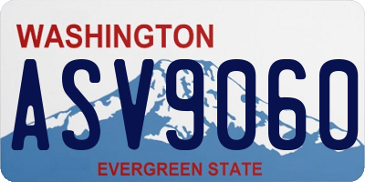 WA license plate ASV9060