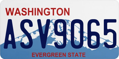 WA license plate ASV9065