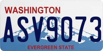 WA license plate ASV9073