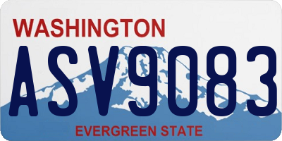 WA license plate ASV9083