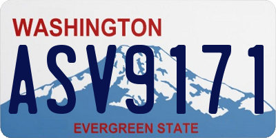 WA license plate ASV9171
