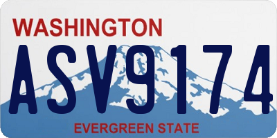 WA license plate ASV9174