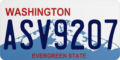 WA license plate ASV9207