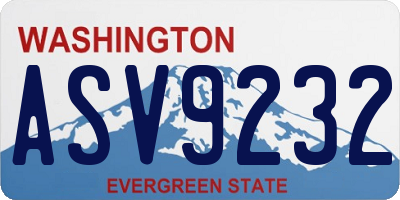 WA license plate ASV9232