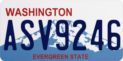 WA license plate ASV9246