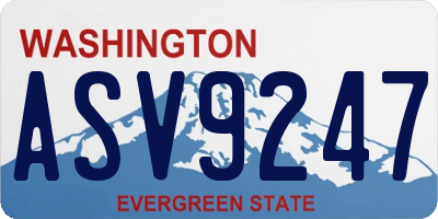 WA license plate ASV9247