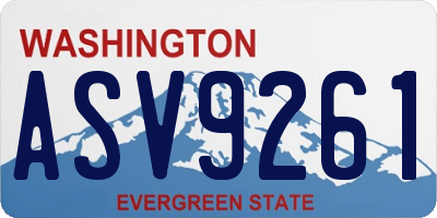 WA license plate ASV9261