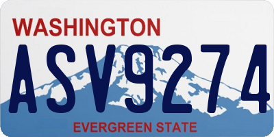 WA license plate ASV9274