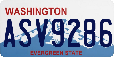 WA license plate ASV9286