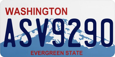 WA license plate ASV9290