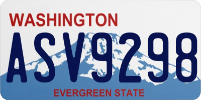 WA license plate ASV9298