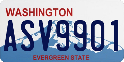 WA license plate ASV9901