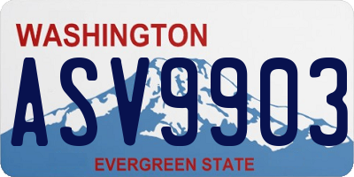 WA license plate ASV9903