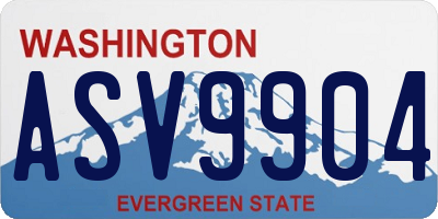 WA license plate ASV9904