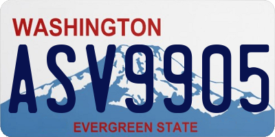 WA license plate ASV9905