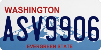 WA license plate ASV9906