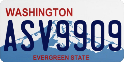 WA license plate ASV9909