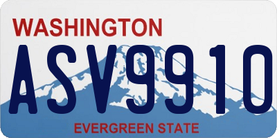 WA license plate ASV9910