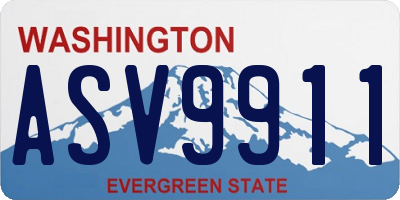 WA license plate ASV9911