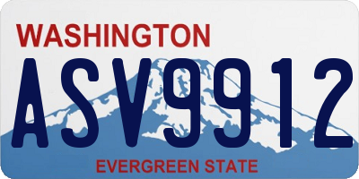 WA license plate ASV9912