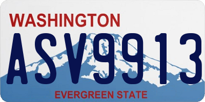 WA license plate ASV9913