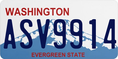 WA license plate ASV9914