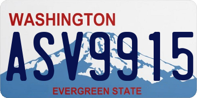 WA license plate ASV9915