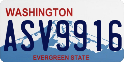 WA license plate ASV9916