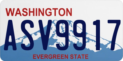 WA license plate ASV9917
