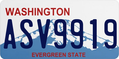 WA license plate ASV9919