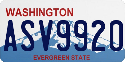 WA license plate ASV9920