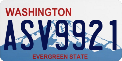WA license plate ASV9921