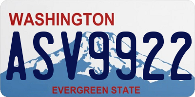 WA license plate ASV9922