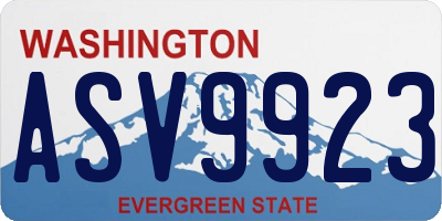 WA license plate ASV9923