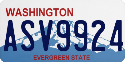 WA license plate ASV9924