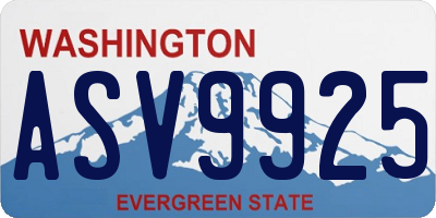 WA license plate ASV9925