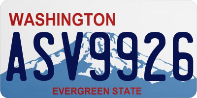 WA license plate ASV9926