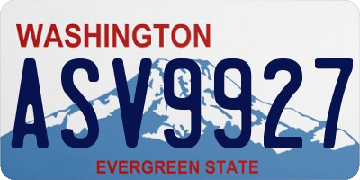 WA license plate ASV9927