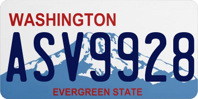 WA license plate ASV9928