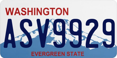 WA license plate ASV9929