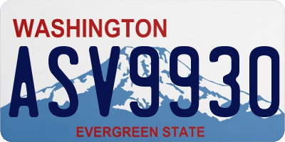 WA license plate ASV9930
