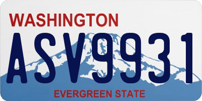 WA license plate ASV9931