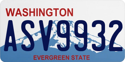 WA license plate ASV9932