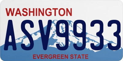 WA license plate ASV9933