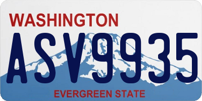 WA license plate ASV9935