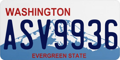 WA license plate ASV9936