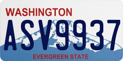 WA license plate ASV9937
