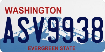 WA license plate ASV9938